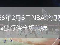 2026年2月6日NBA常规赛马刺vs独行侠全场集锦